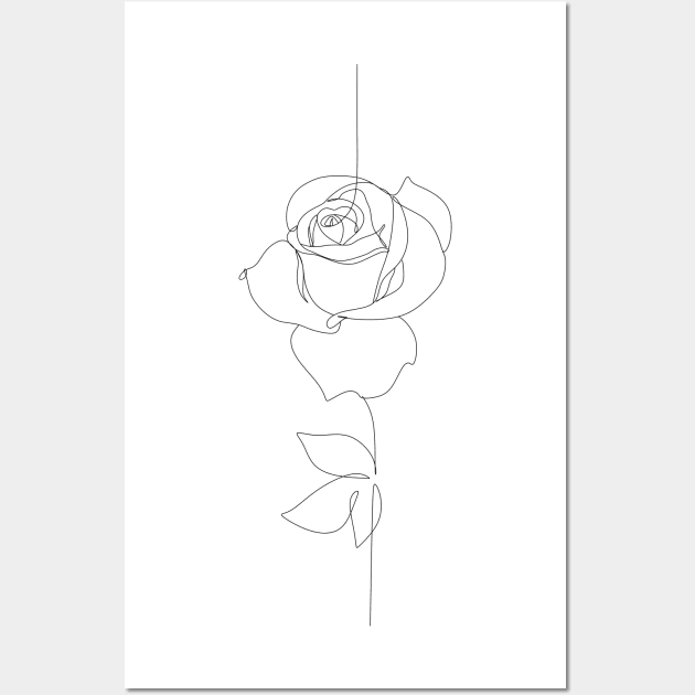 Rose one line art. Wall Art by OneLinePrint